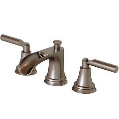 BWE 8 in. Widespread Double-Handle 3-Hole Waterfall Bathroom Faucet Water-Saving with Metal Drain