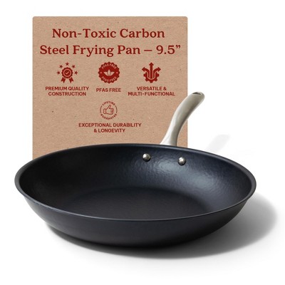 Alva Black Nonstick Carbon Steel Frying Pan Skillet, 9.5"