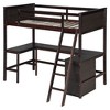 PAGED Twin Bunk Bed with Desk Modern Wooden Bed Frame with Storage Cabinet, Guardrail and Inclined Ladder for Bedroom - 4 of 4