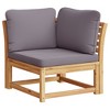 vidaXL Patio Sofa Corner with Cushions 28.7"x28.7"x25.6" Solid Wood Acacia - 2 of 4