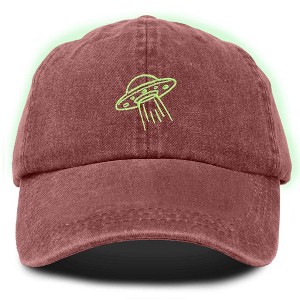 Dalix UFO Embroidered Alien Dad Hat Cotton Baseball Cap Adjustable Mens - 1 of 4