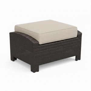 Covers&All Cabo 29.5 in W Rectangular Ottoman, Jacobean Wicker w / 5 in Sunbrella Cushion - 1 of 4