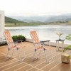 DOMETOUR Set of 2 Webbed Folding Beach Chairs, Outdoor Patio Lawn Foldable Chairs for Camping Fishing Yard Poolside BBQ, Orange & White - 4 of 4