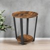 Round End Table Living Room Accent Tables Living Room Wood Side Table Farmhouse Rustic End Tables - 3 of 4