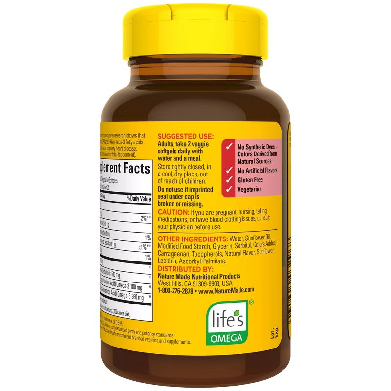Nature Made Algae Omega 3 Supplement 540 mg - Alternative to Omega 3 Fish Oil Softgels - 70 ct, 4 of 6
