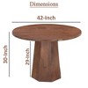 Royal Hampton Dining Table | 42" Round Top | Handmade Ambre Brown Mango Wood | Octagonal Pedestal Base - 3 of 4