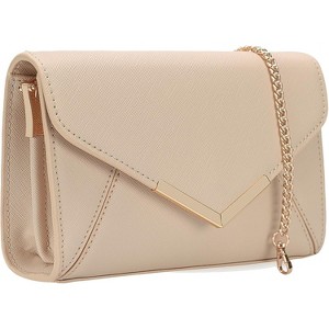 Women Envelope Clutch Faux Saffiano Leather Evening Handbag Foldover Clutch Bag - 1 of 4