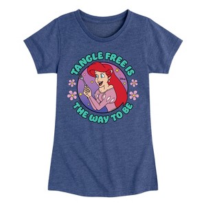 Girls' - Disney Princess - Ariel Tangle Free Is the Way to Be Fitted Short Sleeve Graphic T-Shirt - 1 of 4