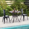 Tangkula 31 Inch Diameter Round Table Patio Cast Aluminum Table w/ Umbrella Hol - 4 of 4