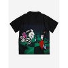 Beetlejuice Animated Characters Short Sleeve Black Adult Button-Down Shirt-XXL - 2 of 4