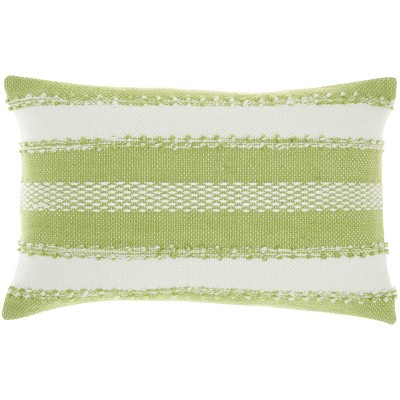 Woven Striped and Dots Indoor/Outdoor Throw Pillow - Mina Victory