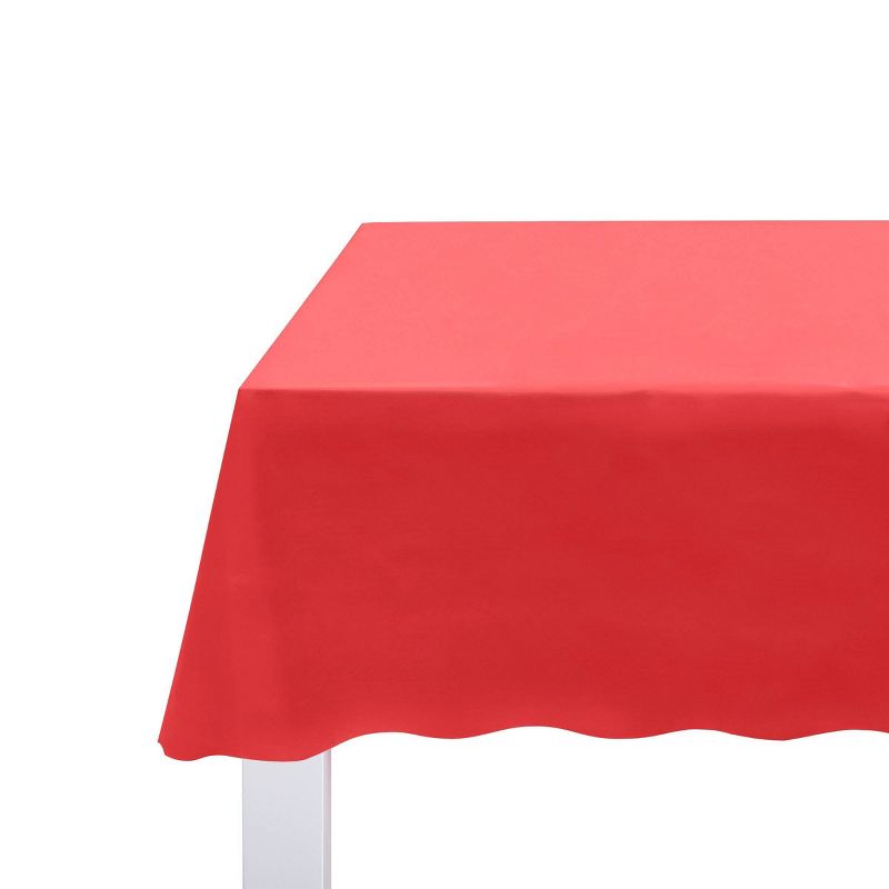 108&#34; x 52.2&#34; Classic Scalloped Edge Plastic Table Cover Red - Spritz&#8482;, 1 of 5
