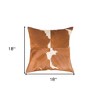HomeRoots Set of Two 18" Brown and White Cowhide Cowhide Throw Pillows - 3 of 4