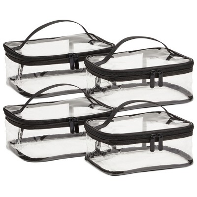 Glamlily 4 Pack Cosmetic Toiletry Bags for Travel, Makeup Storage, Clear, 2 Sizes