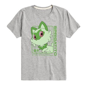 Boys' - Pokémon - Sprigatito Stats Short Sleeve Graphic T-Shirt - 1 of 4