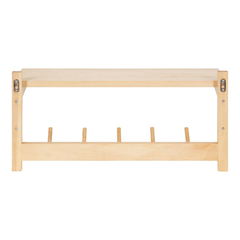 Kate and Laurel Meridien Rectangle Wood Functional Shelf, 24x8x12, Natural, 4 of 9