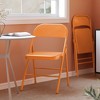 Folding Chairs Set of 4 - Heavy Duty Commercial Stackable Chairs with 350lb Capacity, Orange Metal Frame for Wedding, Party, Office & Patio - 3 of 4