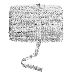 Alilang Elastic Sequin Trim, 0.8 Inch 2 Row Flat Glitter Paillette Sequin Ribbon, Metallic Sequin Strip DIY Decorations, 25 Yards - 1 of 4