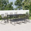 vidaXL Garden Dining Set Set of 9 Black PVC rattan One size fits all - 2 of 4