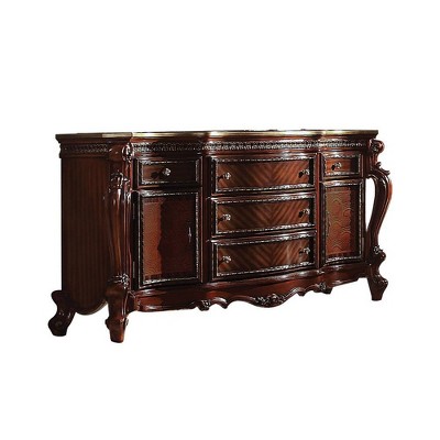Picardy 69" Cherry Oak Tufted Linen Dresser