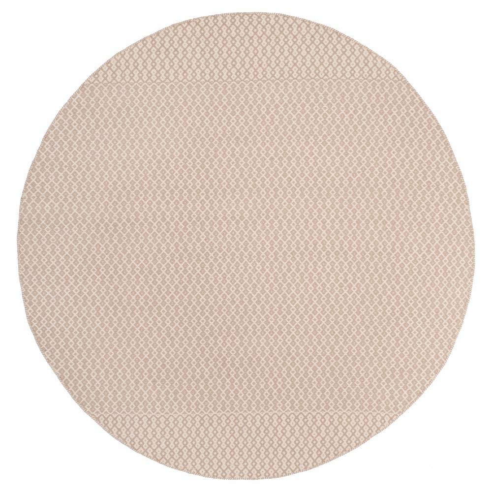 Ivory/Gray Abstract Woven Round Area Rug - (6' Round) - Safavieh