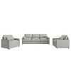 Polibi 3-Piece Oversized Chenille Sofa Set with Double Cushion & Lumbar Support - 3 of 4