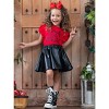 Girls Back To School Vegan Leather Skirt Set - Mia Belle Girls - image 4 of 4