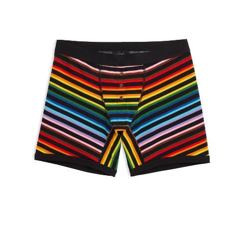 TomboyX 6 Fly Boxer Briefs Underwear, Cotton Stretch Comfortable Boy  Shorts (XS-6X) Progress Pride Stripes Large