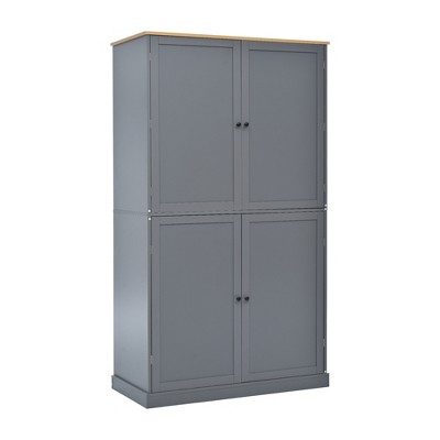 PDTEND 71.3" Freestanding Kitchen Pantry Cupboard Storage Cabinet with 2 Drawers, 2 Adjustable Shelves, 8 Door Shelves