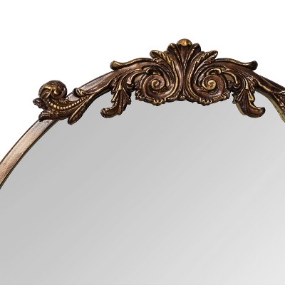 Bronze Oval Baroque Vanity Wall Mirror