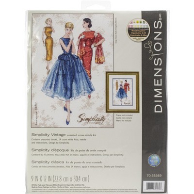 Dimensions Counted Cross Stitch Kit 9"X12"-Simplicity Vintage