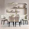 Bekrvio Mid Century Modern Dining Chairs, Upholstered Leather Armless Chairs with Checkered Pattern Back, for Kitchen & Dining Room - 3 of 4