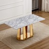 Dolonm 70-inch Modern Faux Marble Dining Table with Stainless Steel Base for 6 People - 2 of 4