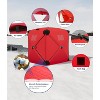 TackView Ice Fishing Insulated Tent, 3-4 Person Shelter Large Pop-Up Portable Hub-Style Ice Fishing Shelter, Blue - 4 of 4