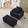 TIRAMISUBEST Corduroy Single Sofa Set - Includes Ottoman & 3 Pillows, 2 Storage Spaces, Compact Lounge Chair - 4 of 4
