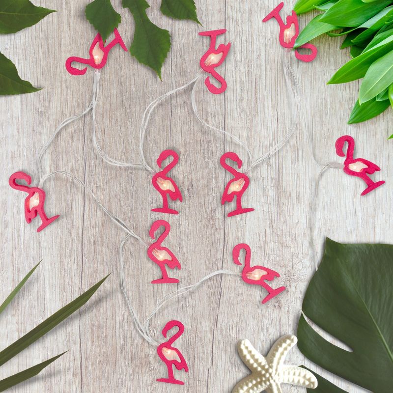 Northlight 10-Count LED Pink Flamingo Fairy Lights - Warm White, 5 of 7