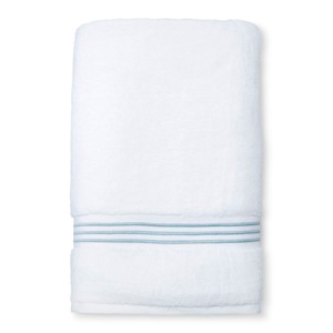 Microcotton Spa Bath Sheet Aqua Stripe - Fieldcrest , Blue Stripe