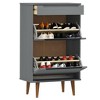 CLIHOME Shoe Cabinet With 2 Flip Drawers, Wooden Shoe Organizer with Adjustable Shelf, Narrow Shoe Rack - 3 of 4