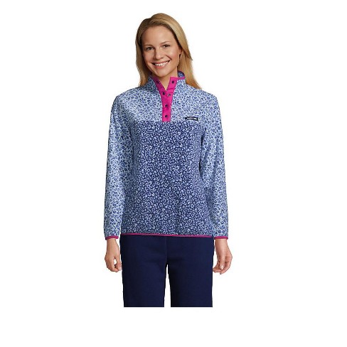 Lands' End Women's Heritage Fleece Snap Neck Pullover : Target