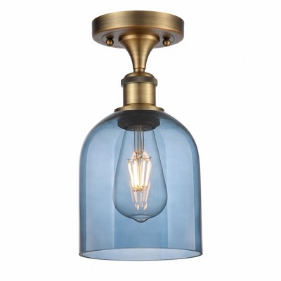 Bella - 1 Light Semi-Flush Mount In Industrial Style-10.75 Inches Tall and 5.5 Inches Wide