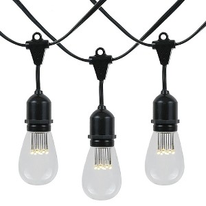 Novelty Lights 37.5 Feet Heavy Duty Light Strings and Sets with 25 Suspended E26 Sockets, Black Wire PVC Stringer, 18" Spacing, End-To-End Connectable - 1 of 4