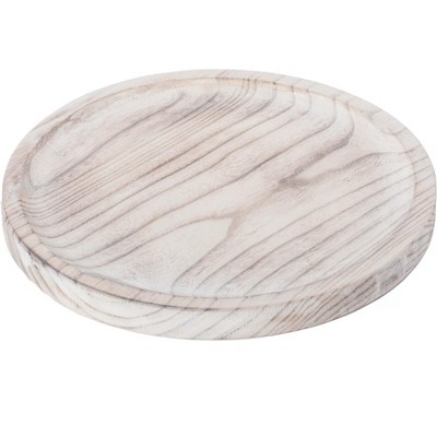Rustic Paulownia Wood Round Display Tray, 11.75"