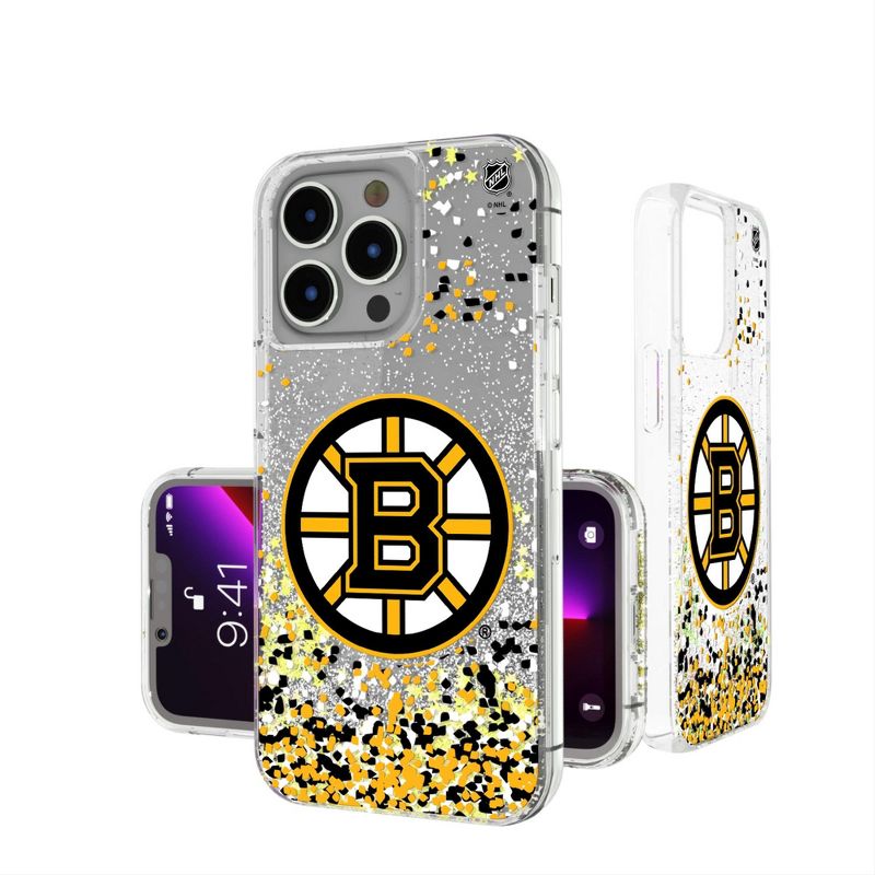 Keyscaper Boston Bruins Confetti Glitter Phone Case, 1 of 2