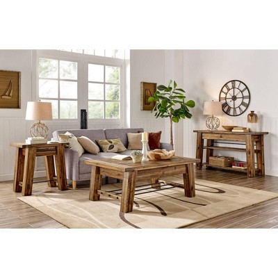 Durango 51'' Dark Brown Industrial Wood and Metal Coffee Table