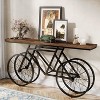 Gulches Creative 70.9" Bike Console Table, Extra Long Bicycle Table, Rustic Brown & Black - 4 of 4