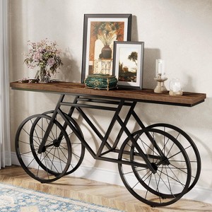 Tribesigns 70.86-Inch Extra Long Console Table with Bicycle Metal Base - 1 of 4