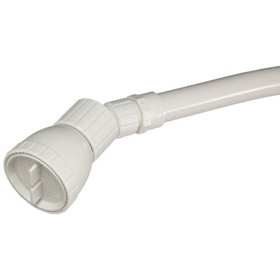White PVC Poolside Shower with Foot Wash Spigot, 86" Height