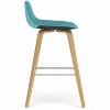 Okak Bentwood Counter Stools Set of 2, Classic Curved Wood Bar Height Stools with Padded Seat, Timeless Seating for Kitchen Island - 3 of 4