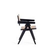 Hamlet Dining Arm Chair Black/Natural Cane - Manhattan Comfort: Mid-Century Ash Wood Base, No Assembly Required - 4 of 4