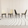 CAVINAS Modern PU Leather Dining Chairs, Set of 4 Kitchen Chair with Curved Backrest and Black Metal Legs - 3 of 4